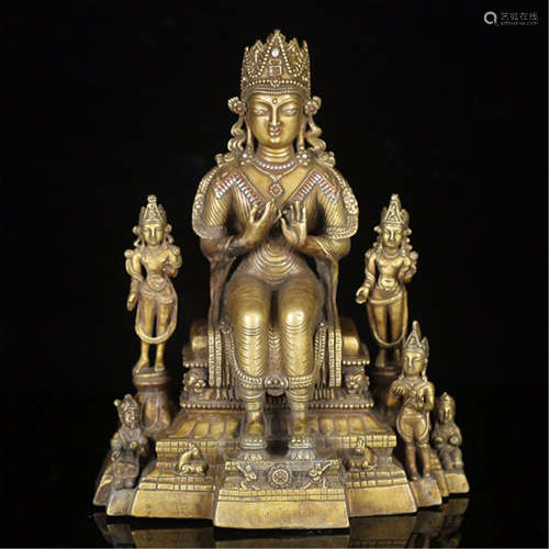 TIBETAN GILT BRONZE STANDING BUDDHA