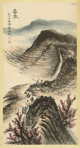 CHINESE SCROLL PAINTING OF MOUNTAIN VIEWS