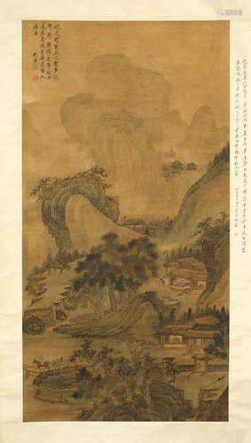 CHINESE SCROLL PAINTING OF MOUNTAIN VIEWS