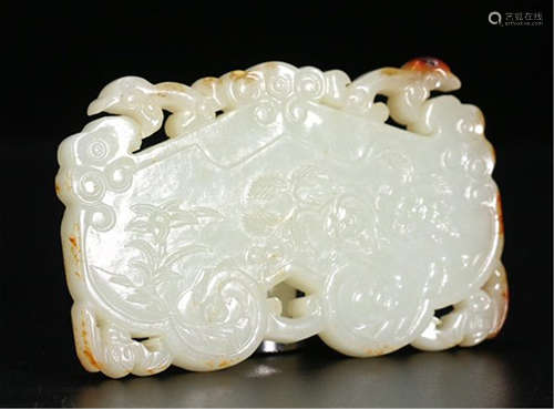 CHINESE WHITE JADE PLAQUE