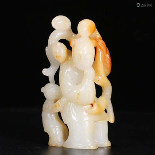 CHINESE WHITE JADE STANDING BEAUTY TABLE ITEM