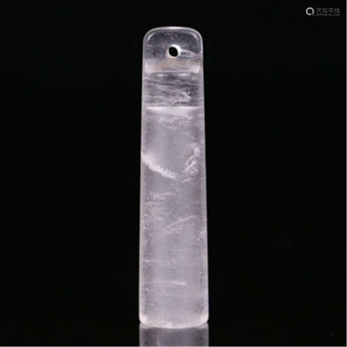 CHINESE ROCK CRYSATL TUBE PENDANT