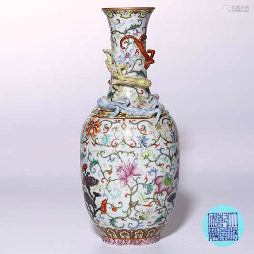 A Chinese Famille-Rose Porcelain Vase