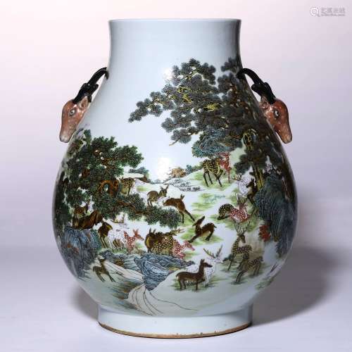 A Chinese Famille-Rose Porcelain Vase