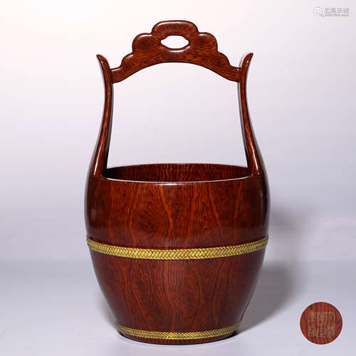 A Chinese Wooden-Pattern Glazed Porcelain Drum