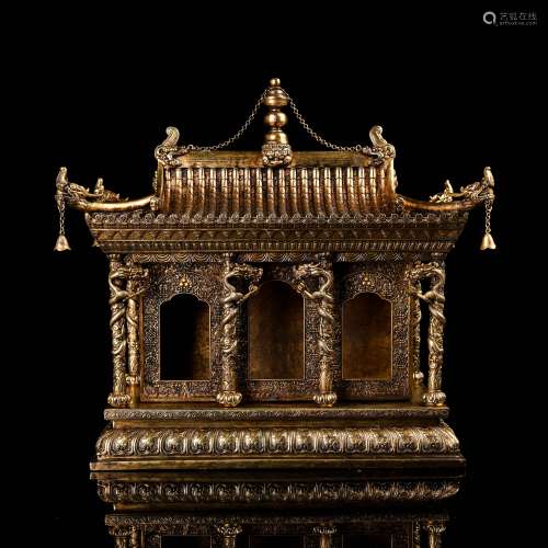 A Chinese Gilt Bronze Decoration