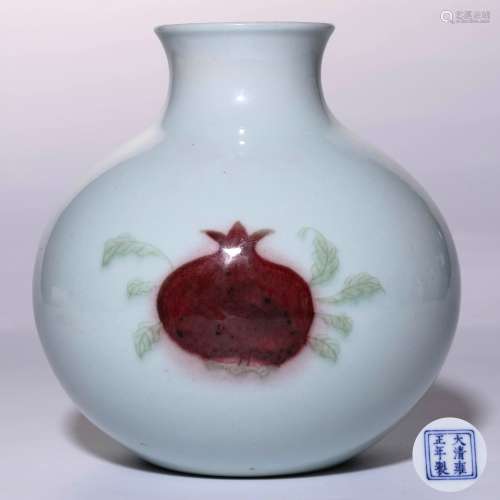 A Chinese Iron-Red Glazed Porcelain Vase