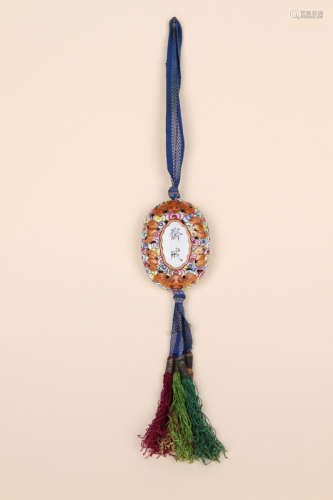 A Chinese Famille-Rose Porcelain Pendant
