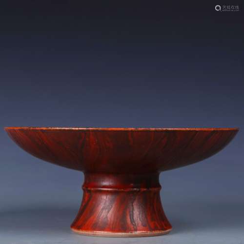 A Chinese Wooden-Pattern Glazed Porcelain Bowl