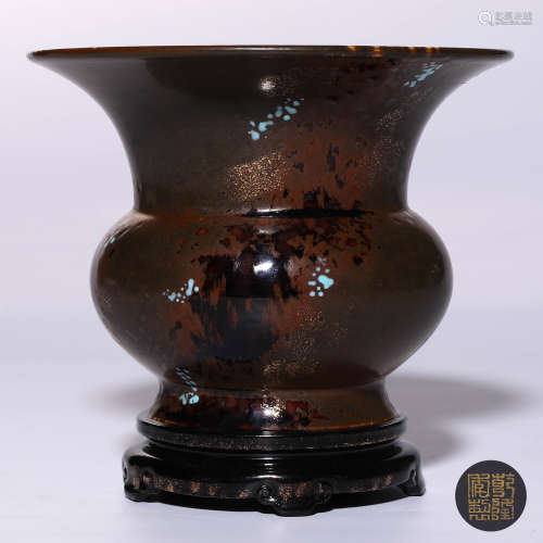 A Chinese Bronze-Brown Glazed Porcelain Vase