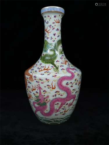 A Chinese Famille-Rose Porcelain Vase