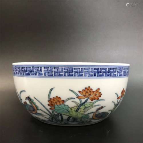 A Chinese Dou-Cai Glazed Porcelain Bowl                                                             