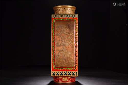 A Chinese Iron-Red Glazed Porcelain Vase