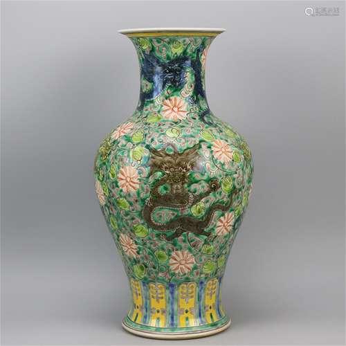 A Chinese San-Cai Glazed Porcelain Vase