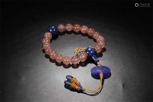 A Chinese Carved Crystal Rock Prayers Beads