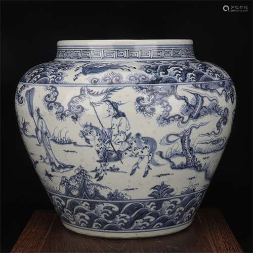 A Chinese Blue and White Porcelain Jar