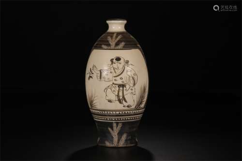 A Chinese Cizhou-Type Glazed Porcelain Vase