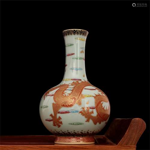 A Chinese Iron-Red Glazed Porcelain Vase