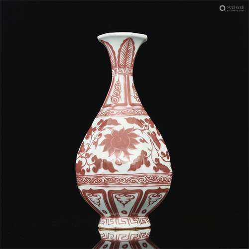 A Chinese Iron-Red Glazed Porcelain Vase