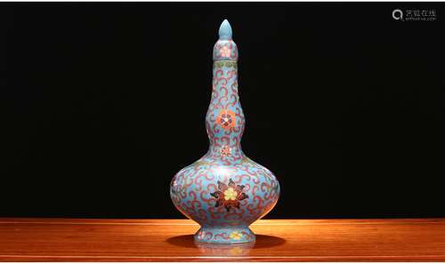 A Chinese Enamel Glazed Porcelain Double Gourd Vase