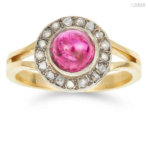 UNHEATED 1.92 CARAT RUBY AND DIAMOND RING set with a