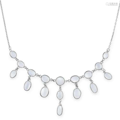 ANTIQUE ARTS & CRAFTS MOONSTONE NECKLACE set with oval
