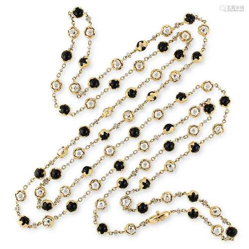 AN IMPORTANT ONYX AND DIAMOND SAUTOIR NECKLACE, CHARLES