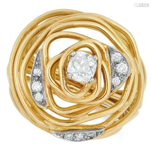 A DIAMOND RING, ANDREW GRIMA, CIRCA 1970 open wirework