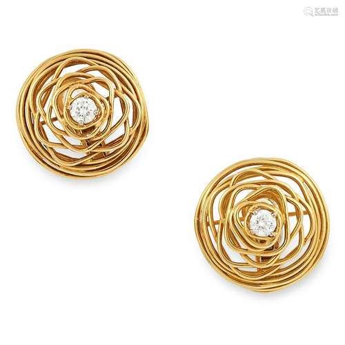 A DIAMOND CLIP EARRINGS, ANDREW GRIMA, CIRCA 1970 each