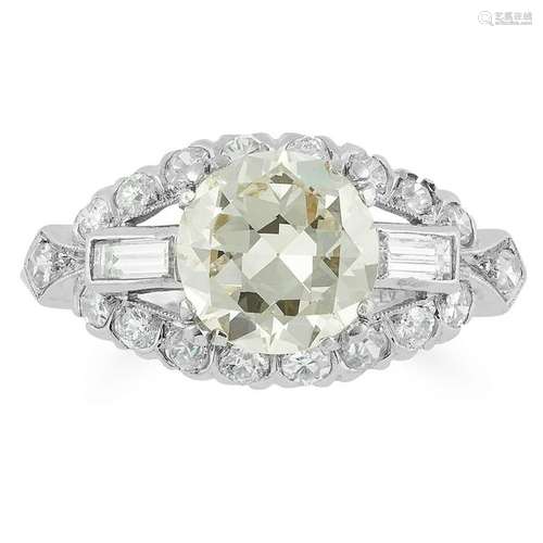 DIAMOND DRESS RING set with a transitional cut diamond