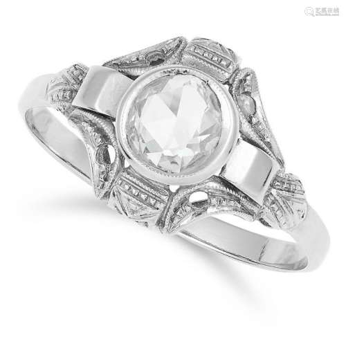 DIAMOND DRESS RING in Art Deco style, set with a rose