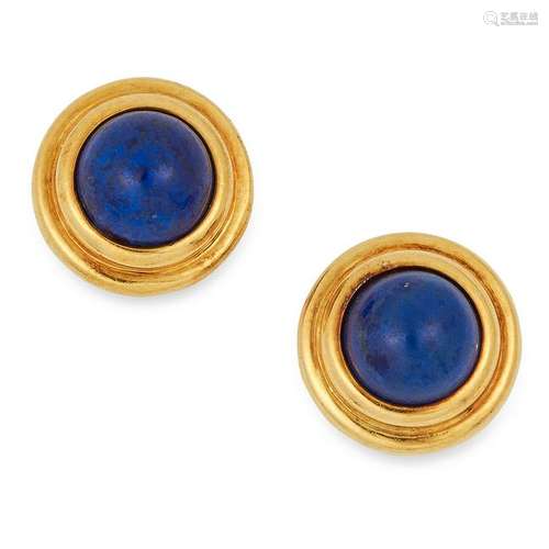 VINTAGE LAPIS LAZULI STUD EARRINGS, ASPREY each set