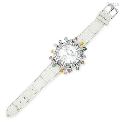 LADIES GEMSET WRISTWATCH, MEYERS set with round cut