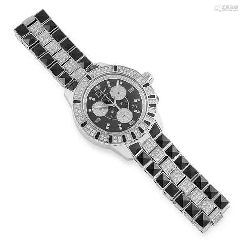 DIAMOND CHRISTAL WATCH, DIOR set with round cut