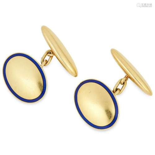 ANTIQUE ENAMEL CUFFLINKS each comprising of two links