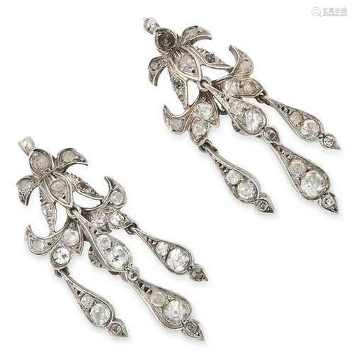 ANTIQUE GEORGIAN PASTE DROP EARRINGS set with round cut