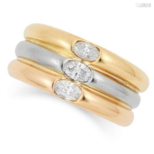 A TRINITY ELLIPSE DIAMOND RING, CARTIER comprising a