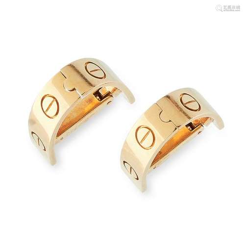 A PAIR OF LOVE CUFFLINKS, CARTIER with screw head