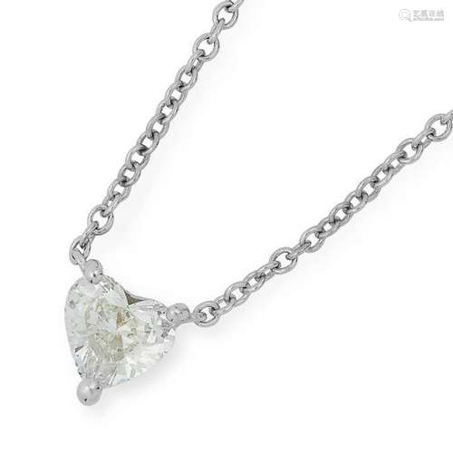 0.53 CARAT DIAMOND HEART PENDANT set with a heart cut