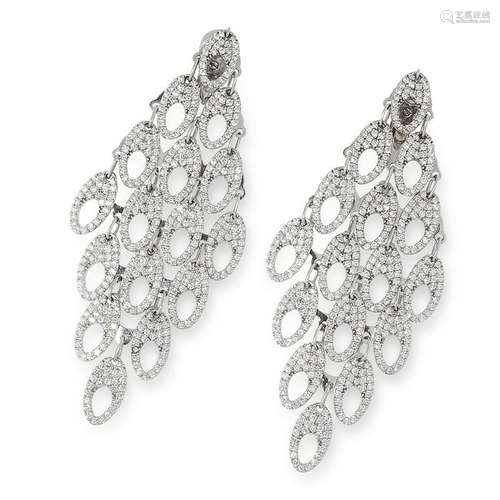 A PAIR OF DIAMOND CHANDELIER EARRINGS, BULGARI the