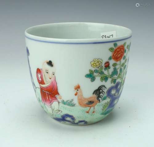 CHINESE PORCELAIN ROOSTER TEA CUP