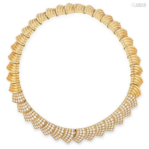 A DIAMOND COLLAR NECKLACE, DAVID MORRIS set with round