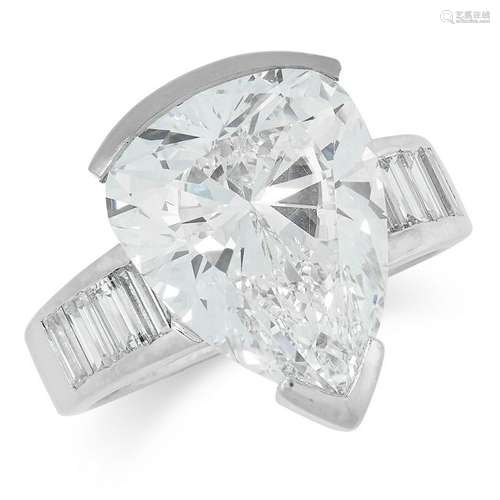 A 7.15 CARAT D COLOUR SOLITAIRE DIAMOND RING set with a