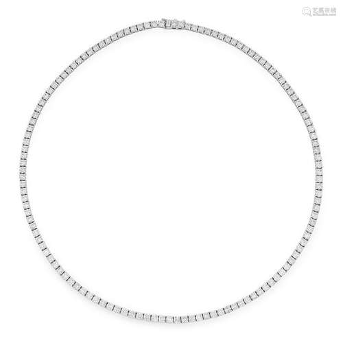 A DIAMOND RIVIERA NECKLACE comprising a single row of