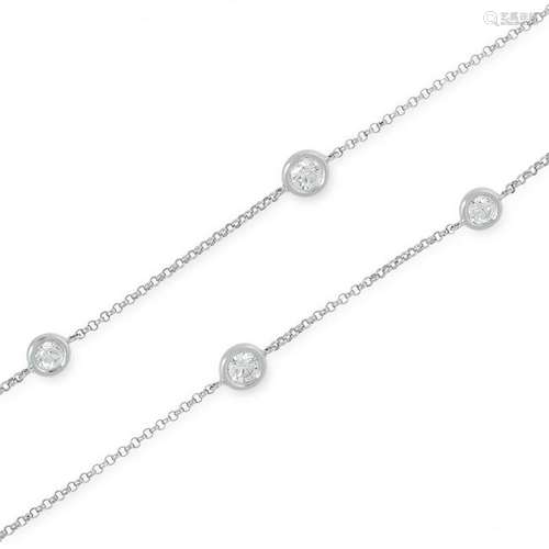 A DIAMOND SAUTOIR NECKLACE in the manner of Tiffany &