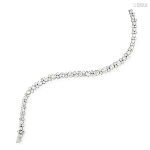 A DIAMOND LINE BRACELET comprising of a single row of