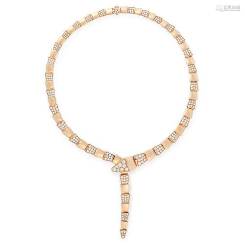 A DIAMOND SERPENTI NECKLACE, BULGARI the articulated