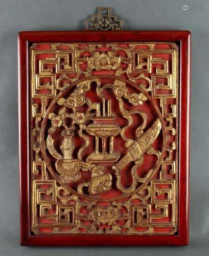CARVED SCHOLAR'S ITEMS PANEL