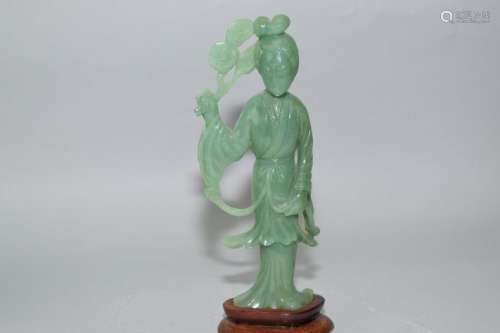 Republic Chinese Jade Carved Maiden