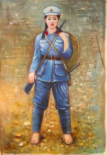 REVOLUTIONARY GIRL WITH GUN CANVAS